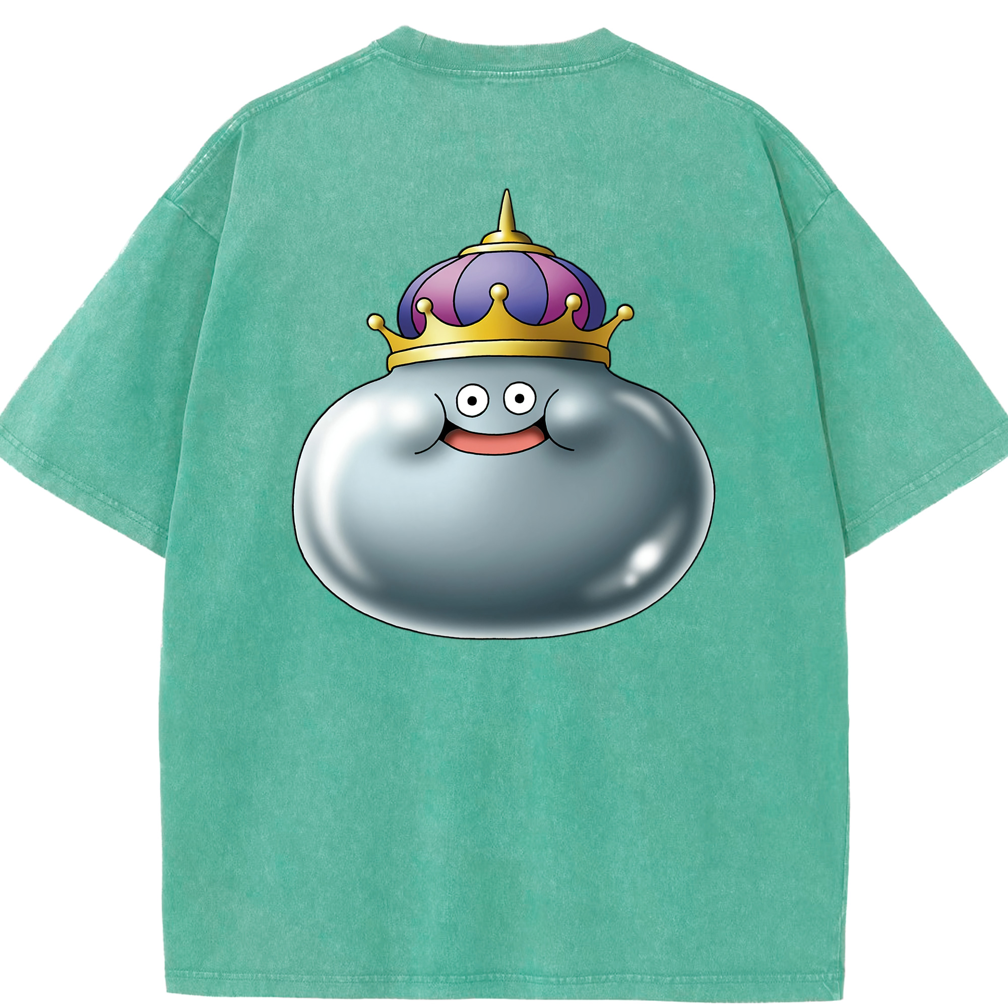 （画像用） ドラゴンクエスト Doragon Kuesuto Dragon Quest 綿100% ヴィンテージ風 半袖Tシャツ（背面プリント）